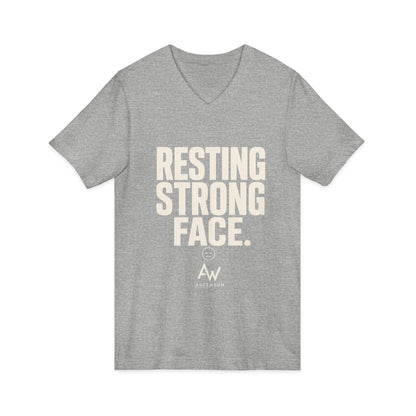 Resting Strong Face V Neck | Women's Empowerment Tee