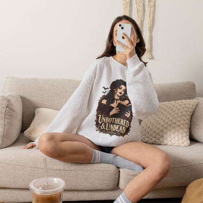 Unbothered & Undead — Women's Gothic Halloween Crewneck | Ascensum Wear