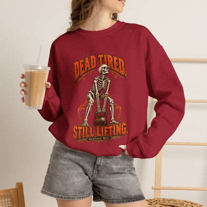 Dead Tired Still Lifting — Halloween Fitness Unisex Crewneck | Ascensum Wear