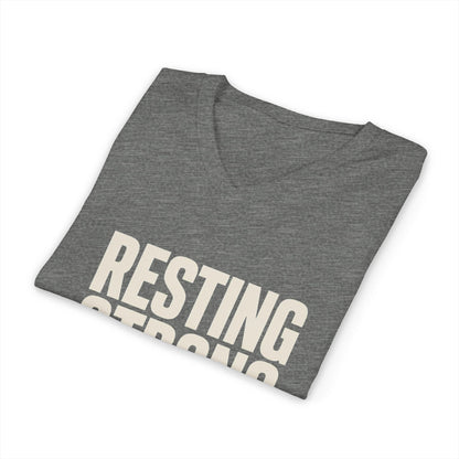 Resting Strong Face V Neck | Women's Empowerment Tee