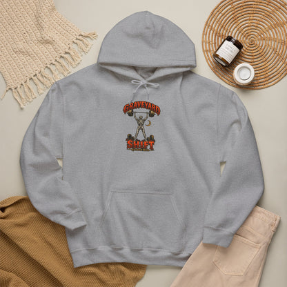 Graveyard Shift — Skeleton Weightlifter Front Print Hoodie | Ascensum Wear