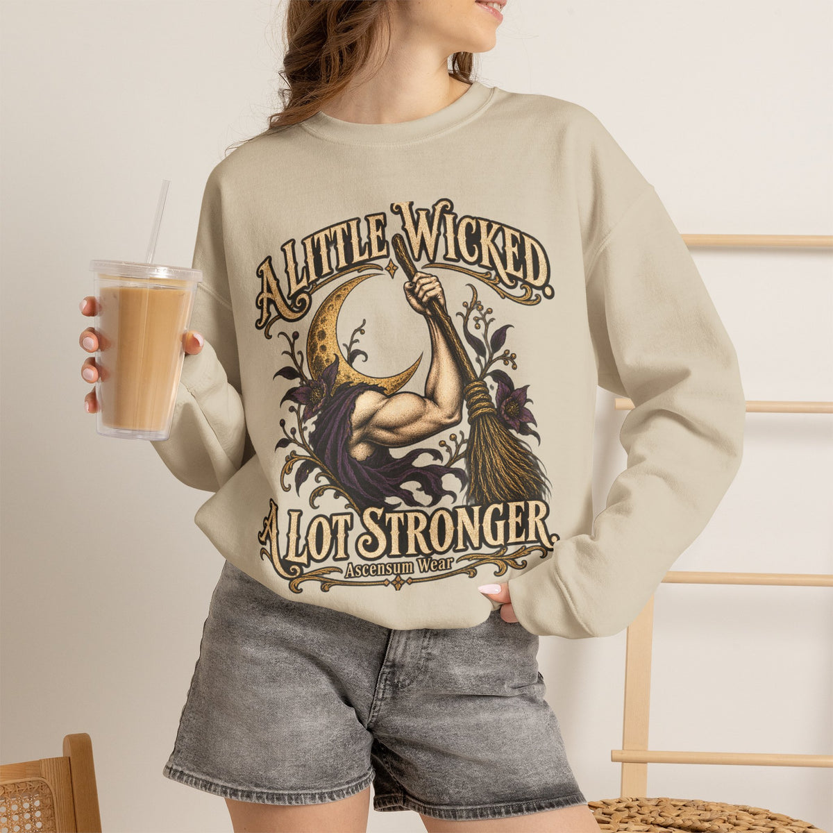A Little Wicked A Lot Stronger — Halloween Unisex Crewneck Sweatshirt | Ascensum Wear
