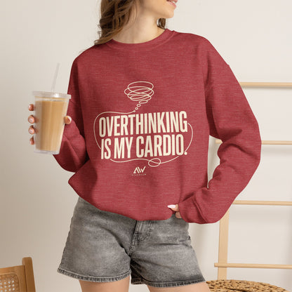 Overthinking Is My Cardio — Women's Empowerment Back Print Crewneck | Ascensum Wear