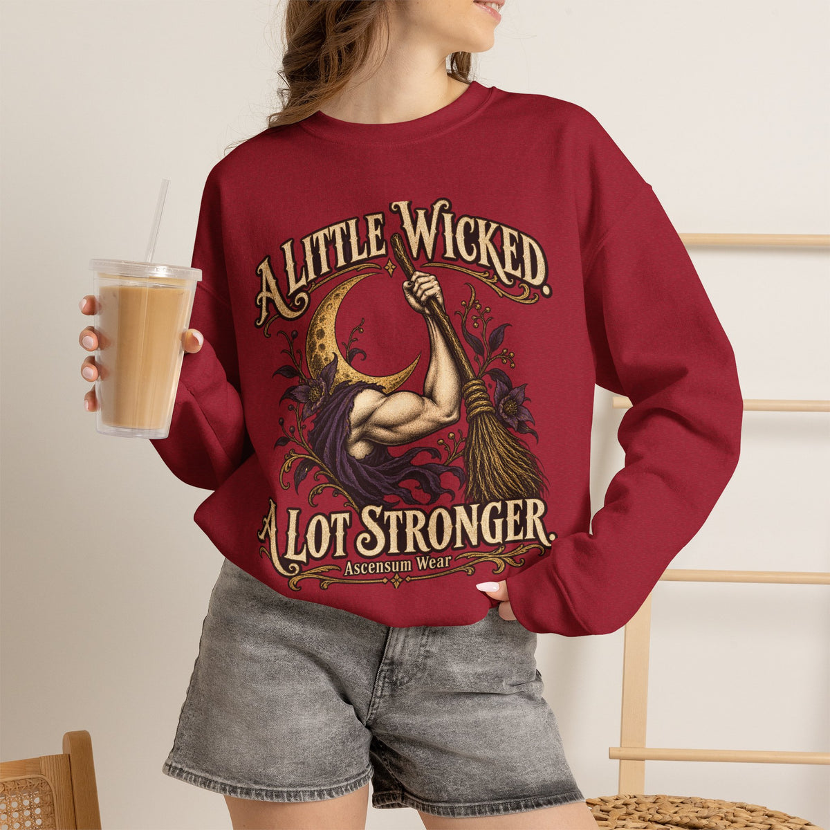 A Little Wicked A Lot Stronger — Halloween Unisex Crewneck Sweatshirt | Ascensum Wear