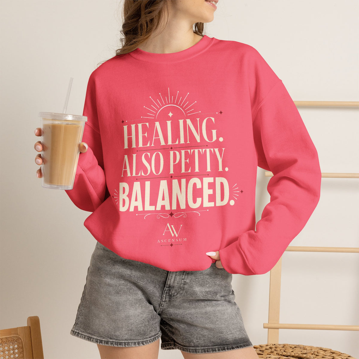 Healing. Also Pretty. Balanced. — Women's Empowerment Crewneck | Ascensum Wear