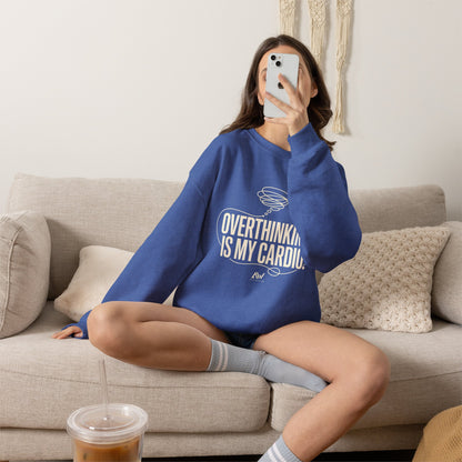 Overthinking Is My Cardio — Women's Empowerment Back Print Crewneck | Ascensum Wear