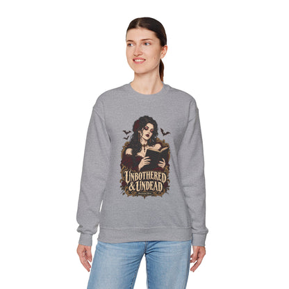 Unbothered & Undead — Women's Gothic Halloween Crewneck | Ascensum Wear