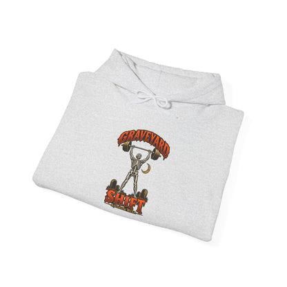 Graveyard Shift — Skeleton Weightlifter Front Print Hoodie | Ascensum Wear