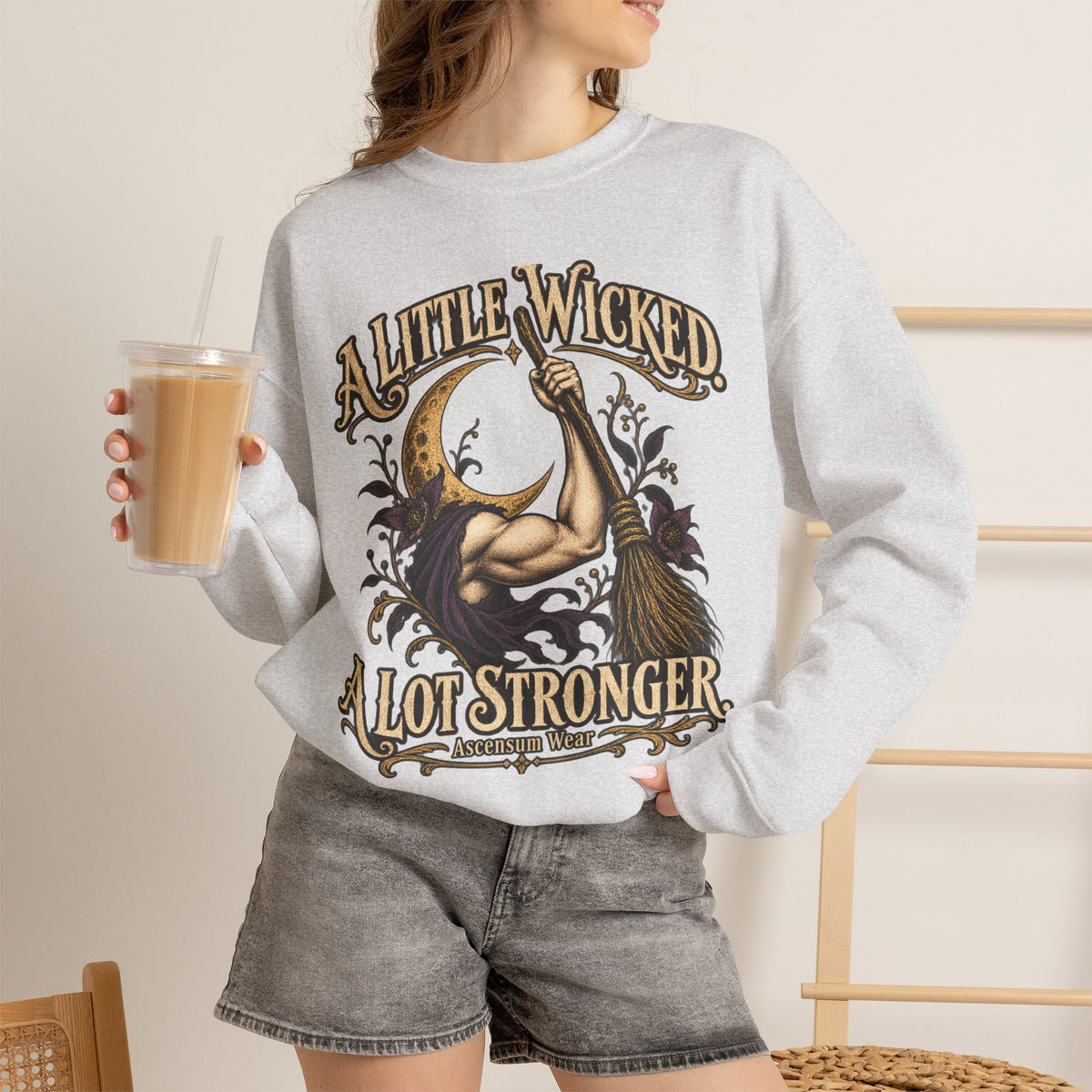 A Little Wicked A Lot Stronger — Halloween Unisex Crewneck Sweatshirt | Ascensum Wear