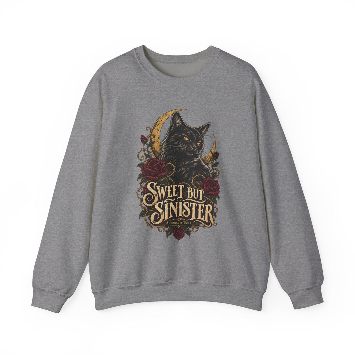 Sweet But Sinister — Black Cat Halloween Crewneck | Ascensum Wear
