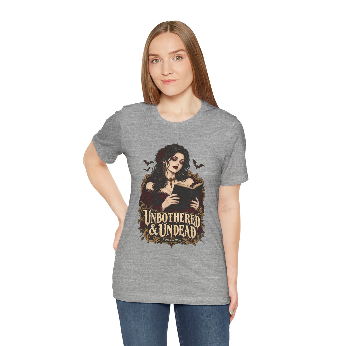 Unbothered & Undead — Women's Gothic Halloween Tee | Ascensum Wear