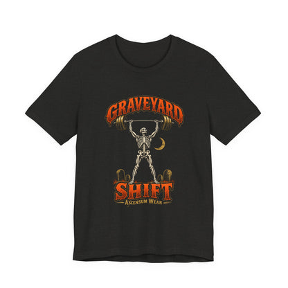 Graveyard Shift — Skeleton Weightlifter Front Print Tee | Ascensum Wear