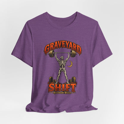 Graveyard Shift — Skeleton Weightlifter Front Print Tee | Ascensum Wear