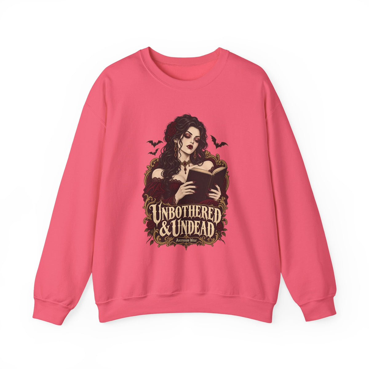 Unbothered & Undead — Women's Gothic Halloween Crewneck | Ascensum Wear