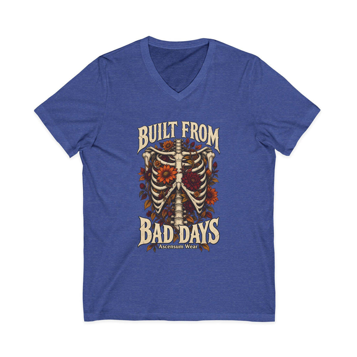 Bullet From Bad Days — Skeleton Flowers Halloween V Neck | Ascensum Wear