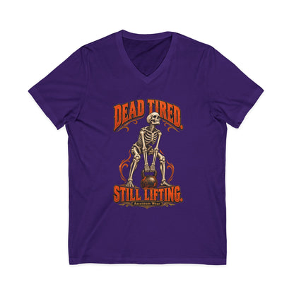 Dead Tired Still Lifting — Halloween Fitness Unisex V Neck | Ascensum Wear