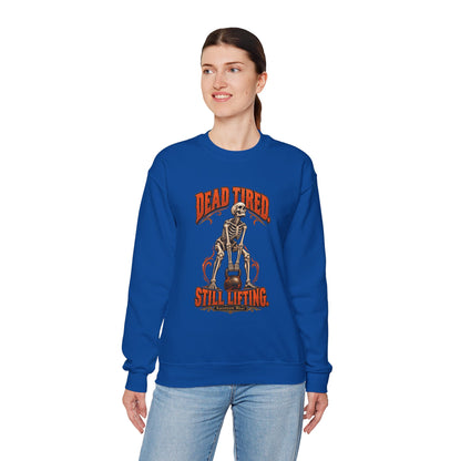Dead Tired Still Lifting — Halloween Fitness Unisex Crewneck | Ascensum Wear