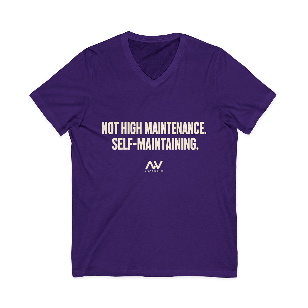 Not High Maintenance, Self-Maintaining | Women's Empowerment V-Neck Tee