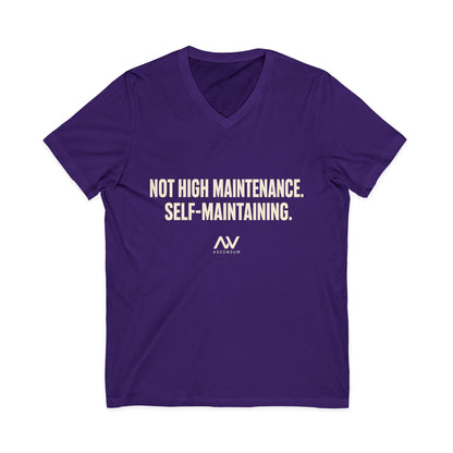 Not High Maintenance, Self-Maintaining | Women's Empowerment V-Neck Tee