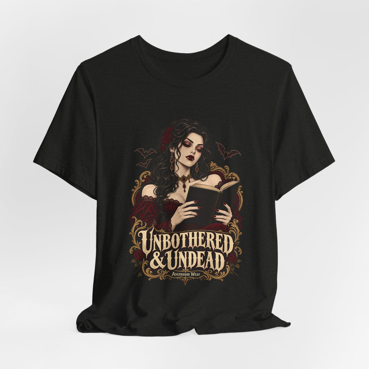 Unbothered & Undead — Women's Gothic Halloween Tee | Ascensum Wear