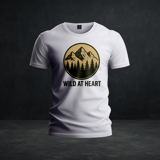 Wild At Heart – Tri-Blend Retro Mountain Adventure Tee