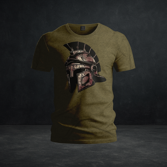 Spartan Helmet Tee — Tri-Blend Vintage Roman Warrior Graphic T-Shirt