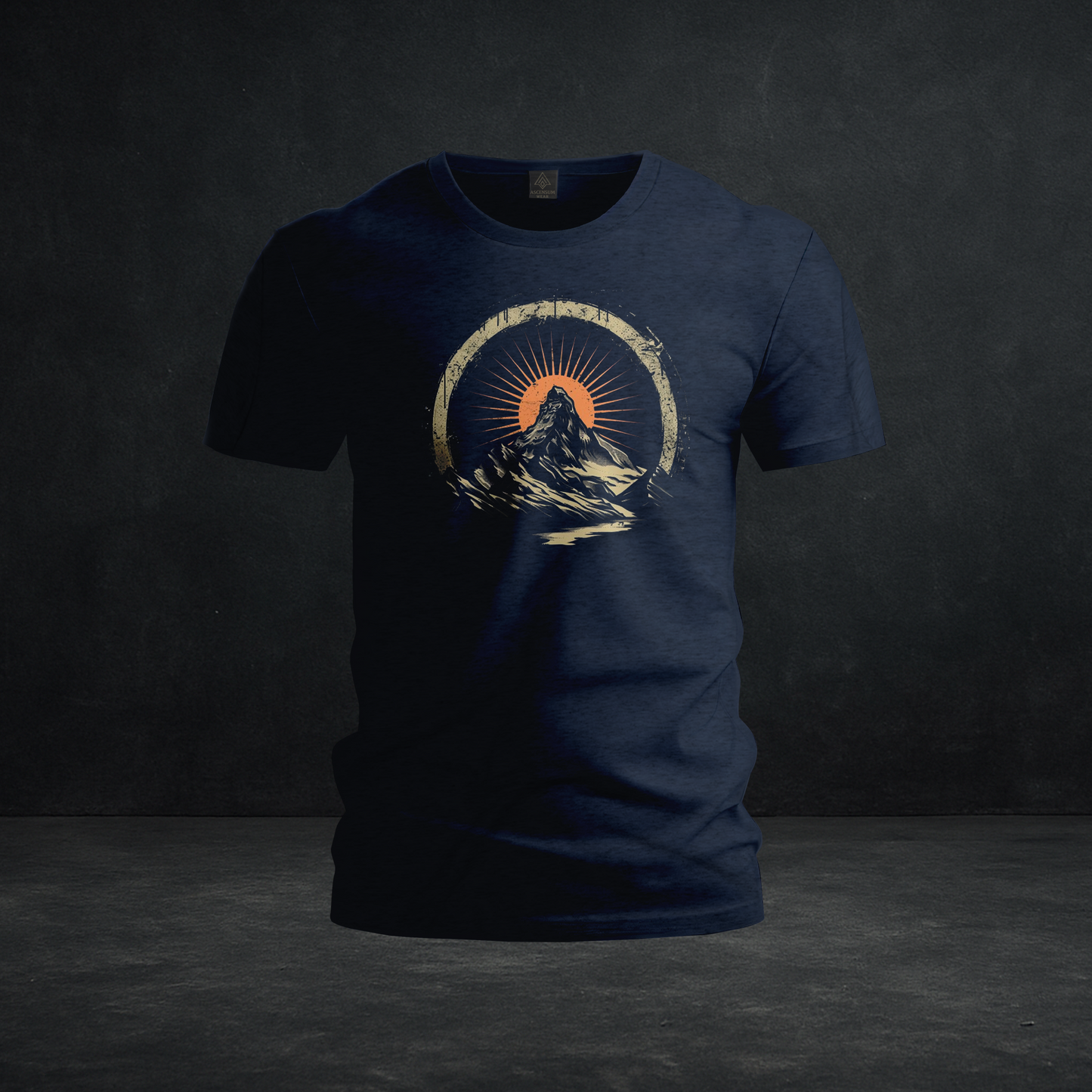 Sunrise Summit Tee — Tri-Blend Vintage Mountain & Sunburst Graphic Shirt