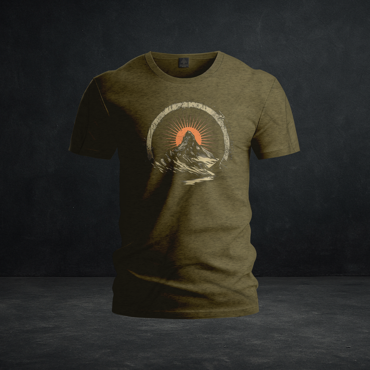 Sunrise Summit Tee — Tri-Blend Vintage Mountain & Sunburst Graphic Shirt