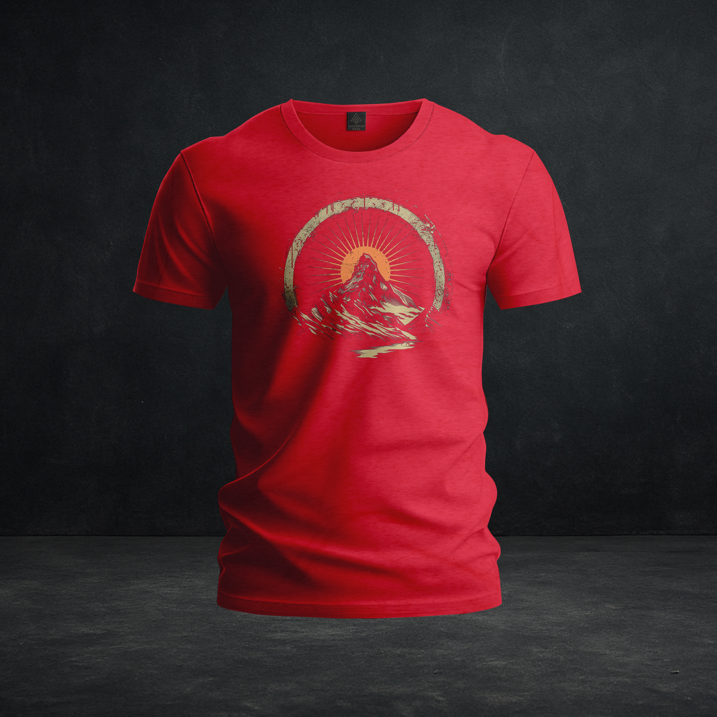 Sunrise Summit Tee — Tri-Blend Vintage Mountain & Sunburst Graphic Shirt