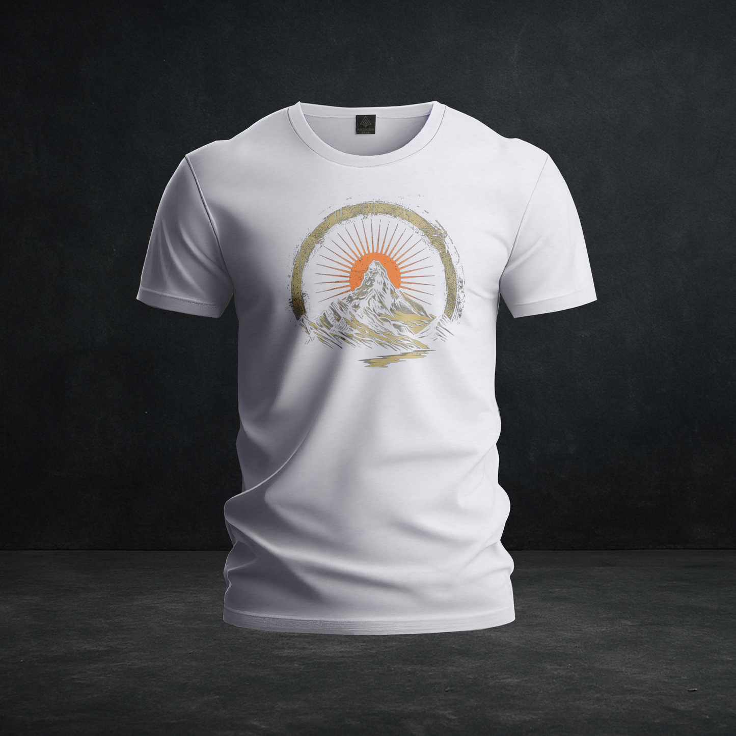 Sunrise Summit Tee — Tri-Blend Vintage Mountain & Sunburst Graphic Shirt