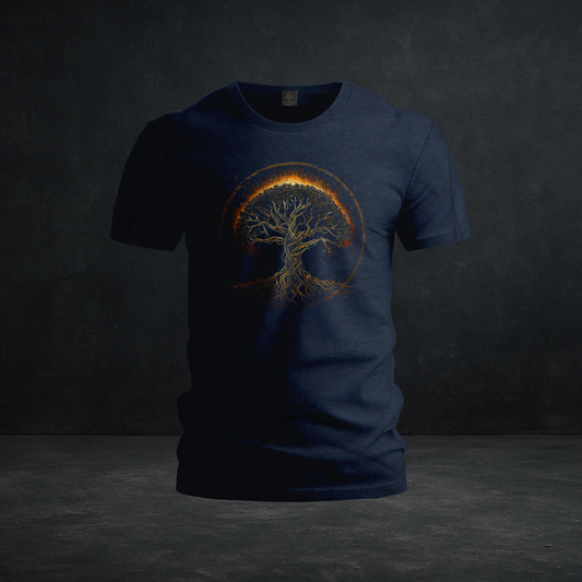 Golden Tree of Life Tee — Tri-Blend Sacred Roots & Cosmic Energy Graphic Shirt