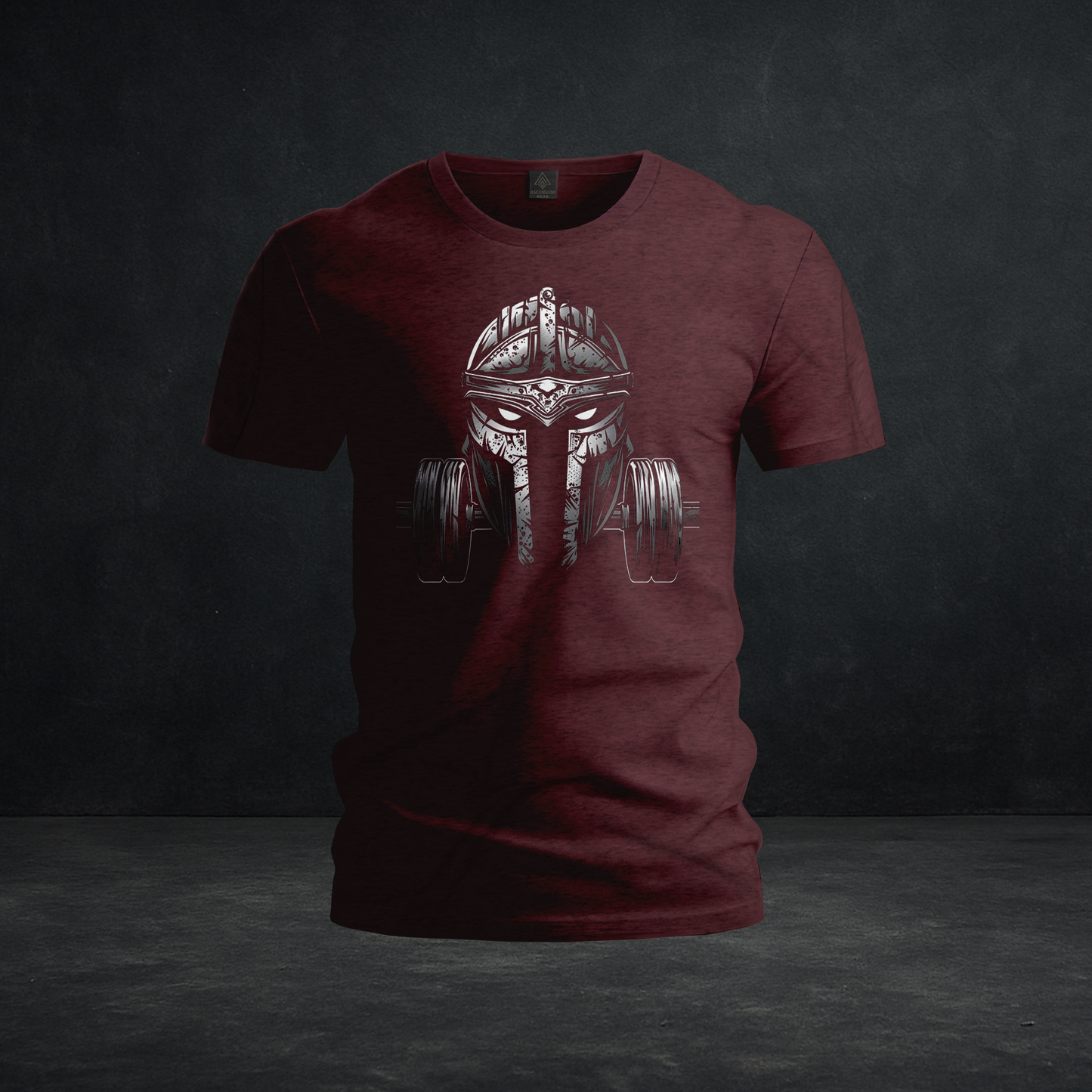 Spartan Iron Warrior Tee — Tri-Blend Helmet & Barbell Strength Training Shirt