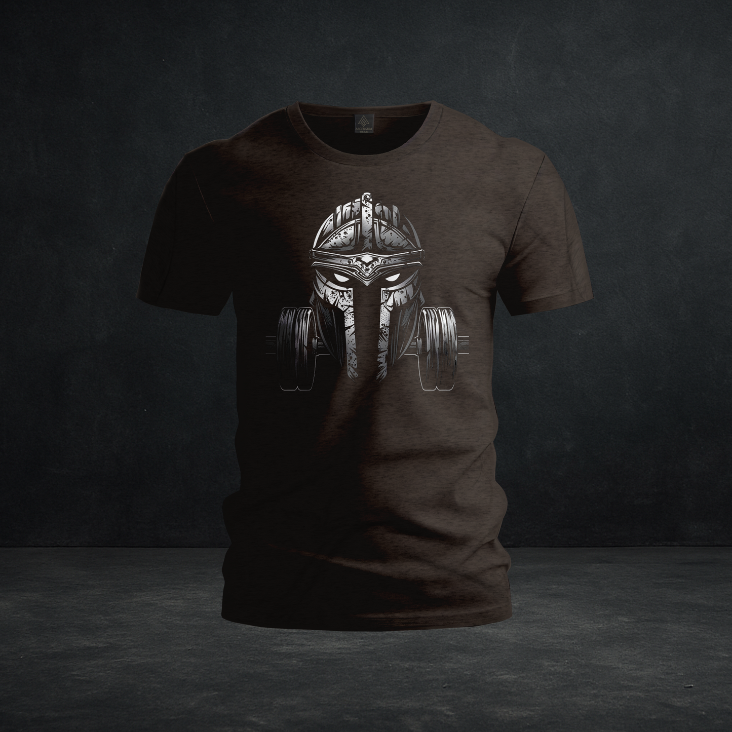 Spartan Iron Warrior Tee — Tri-Blend Helmet & Barbell Strength Training Shirt