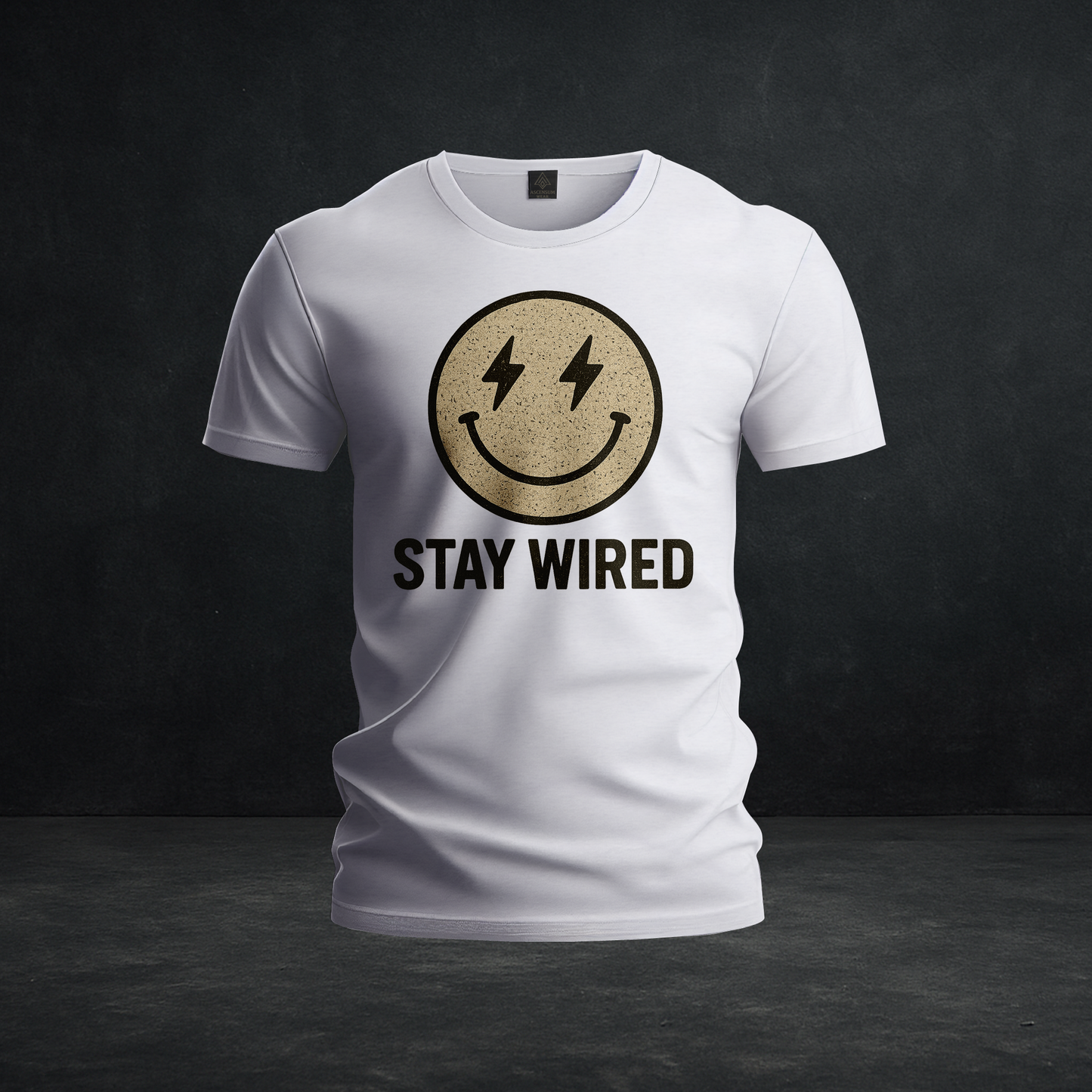 Stay Wired – Tri-Blend Electric Smiley Retro Distressed Tee