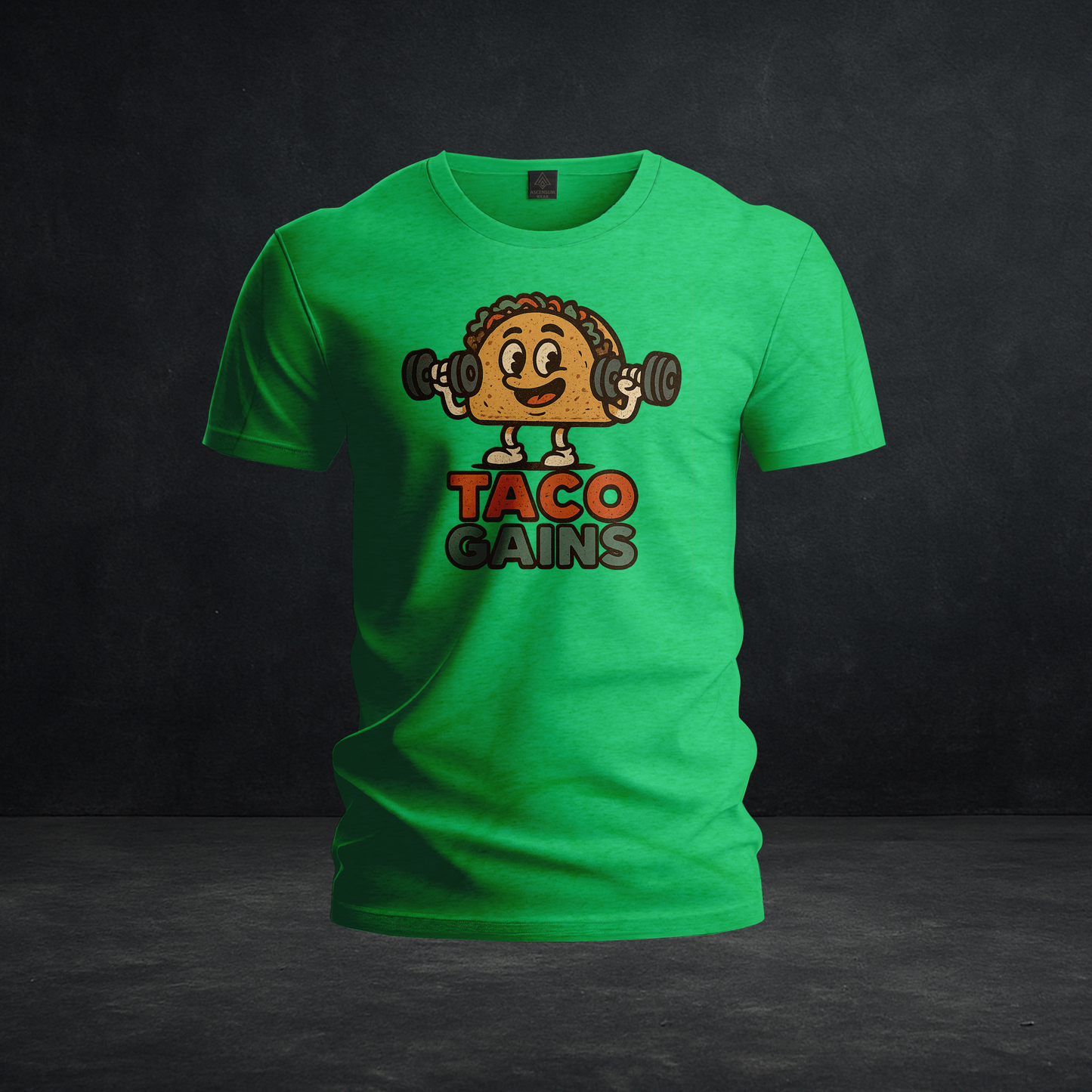 Taco Gains T-Shirt — Tri-Blend Funny Workout Taco Tee for Fitness Lovers