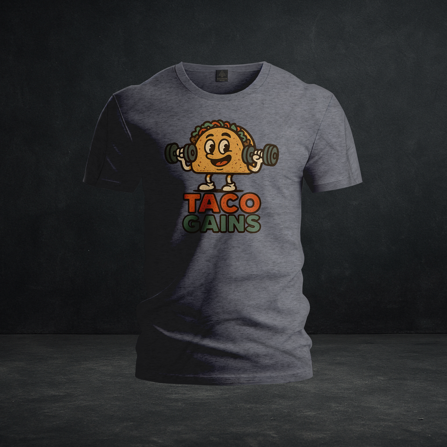 Taco Gains T-Shirt — Tri-Blend Funny Workout Taco Tee for Fitness Lovers