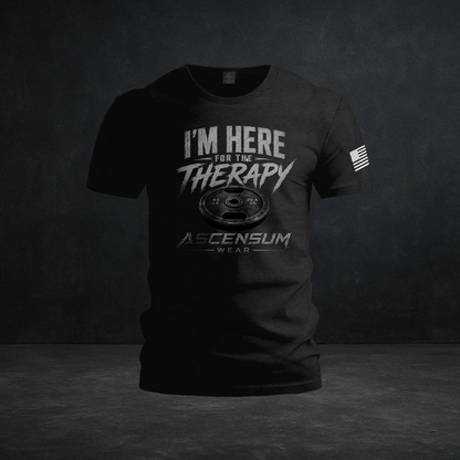 I'm Here For The Therapy | Weightlifting Graphic Tee | Ascensum Wear