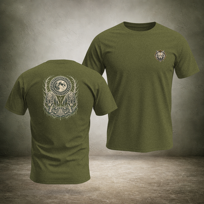 Wolf Pair Under Moon — Norse Unisex T-Shirt | Ascensum Wear