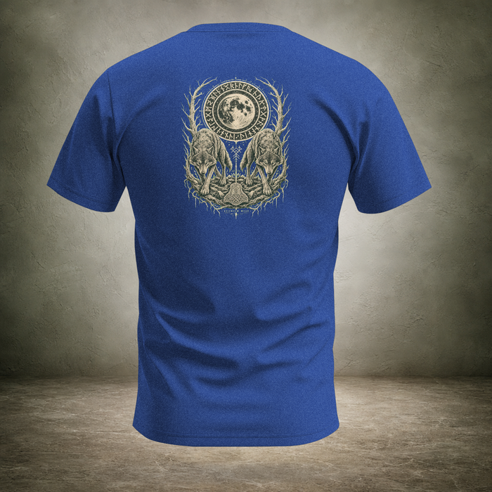 Wolf Pair Under Moon — Norse Unisex T-Shirt | Ascensum Wear