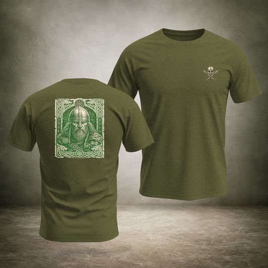 Helmed Warrior — Norse Back Print T-Shirt | Ascensum Wear