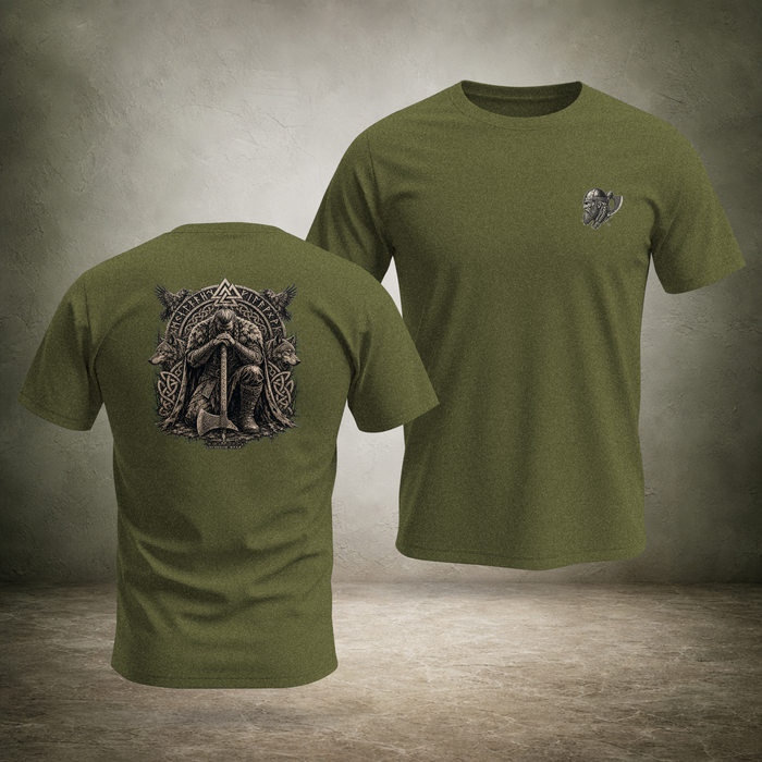 Ascension Kneeling — Norse Back Print T-Shirt | Ascensum Wear