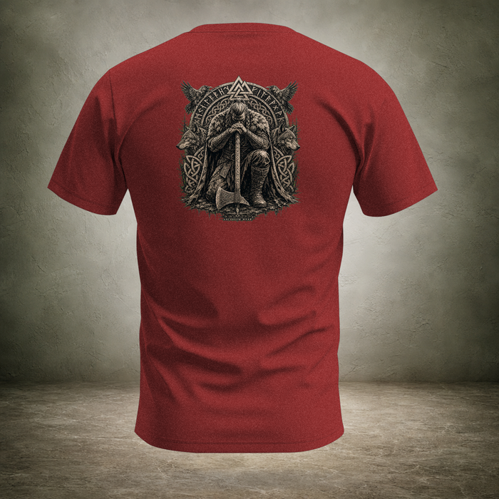 Ascension Kneeling — Norse Back Print T-Shirt | Ascensum Wear