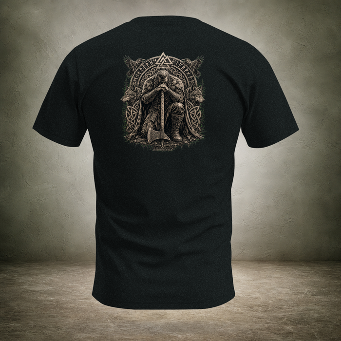 Ascension Kneeling — Norse Back Print T-Shirt | Ascensum Wear