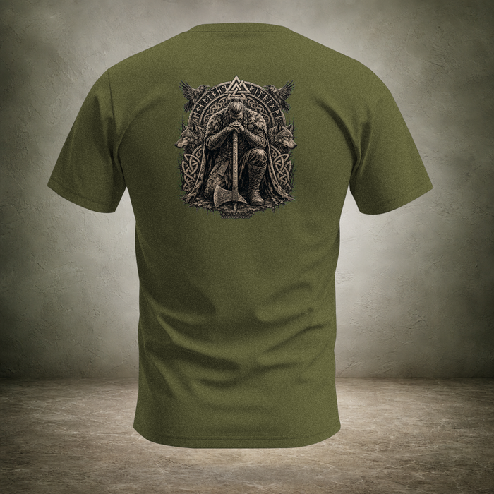 Ascension Kneeling — Norse Back Print T-Shirt | Ascensum Wear
