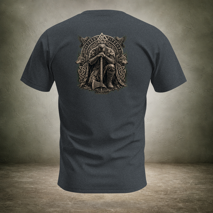 Ascension Kneeling — Norse Back Print T-Shirt | Ascensum Wear
