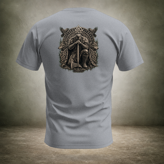 Ascension Kneeling — Norse Back Print T-Shirt | Ascensum Wear