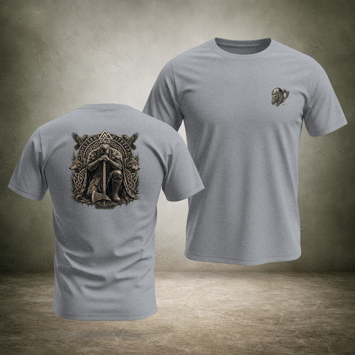 Ascension Kneeling — Norse Back Print T-Shirt | Ascensum Wear
