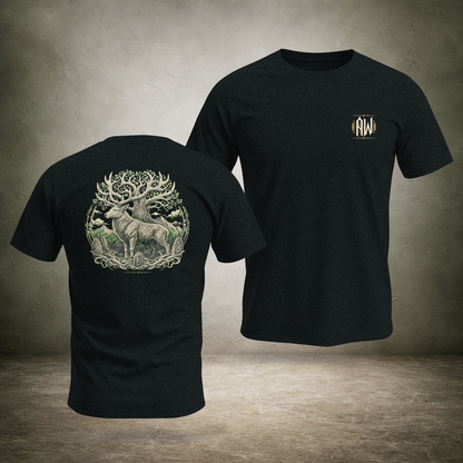 Stag Hart of the Forest — Norse Back Print T-Shirt | Ascensum Wear