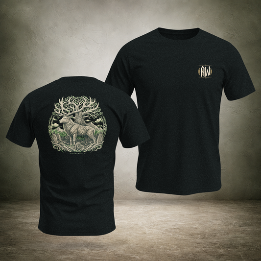 Stag Hart of the Forest — Norse Back Print T-Shirt | Ascensum Wear
