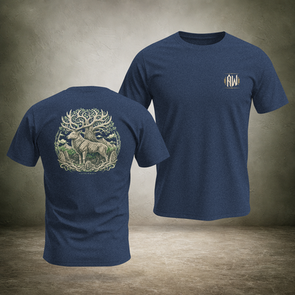 Stag Hart of the Forest — Norse Back Print T-Shirt | Ascensum Wear